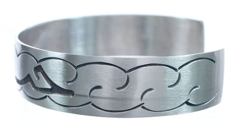 Native American Navajo Sterling Silver Water Wave Cuff Bracelet JX123812